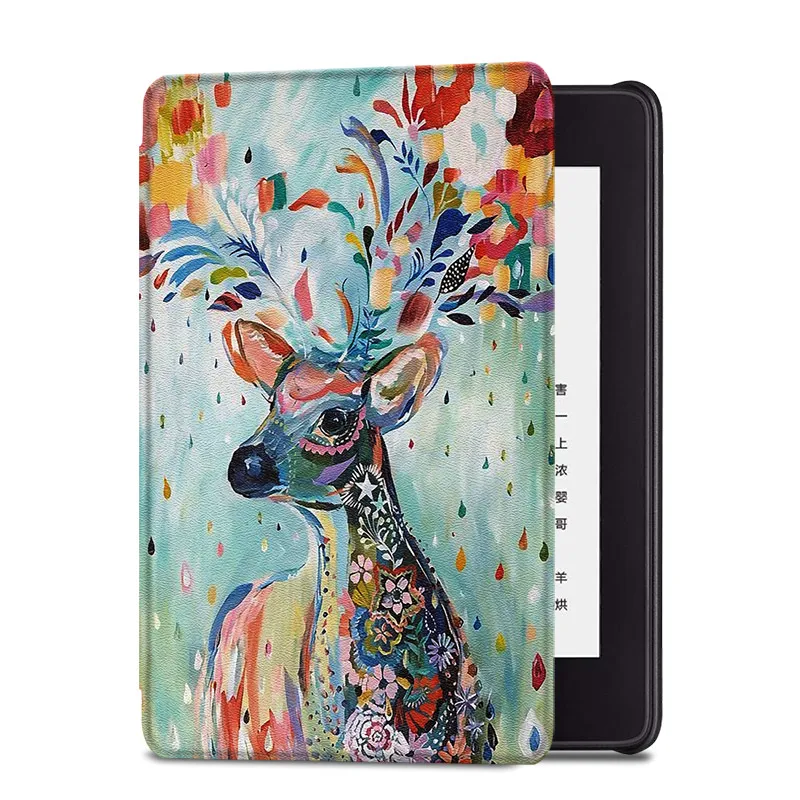 Умный чехол-Обложка BOZHUORUI для Amazon New Kindle Paperwhite 4 eReader(10 поколение выпущено) Магнитный Ультратонкий чехол - Цвет: Christmas Deer