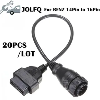 

Wholesale price!!20PCS/LOT 30 CM 14 Pin To 16Pin OBD2 Adaptor Cable Connector For Mercedes Benz 14Pin to 16 Pin high quality