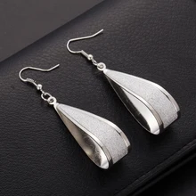 Brincos longos dangle para mulheres Silver Gold Crystal Scrub Drop Hook font b Earrings b font