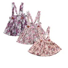 Очаровательная одежда для маленьких девочек, нагрудник «Принцесса», юбка на бретелях, Вечерние Платья с цветочным принтом, милая летняя одежда