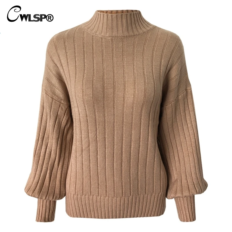 CWLSP 2018 Autumn Solid Ribbed 5 Color Women Pullovers Sweaters O Neck Casual Long Sleeve Top Feminino Korean Style QZ3057