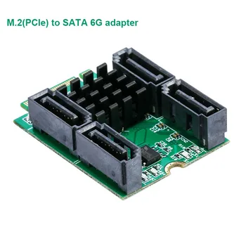 

M.2(PCIe) to SATA 6G Adapter card M.2 B + M Key slot to 4 Port SATA 6G Adapter controller Card IDE AHCI interface NCQ