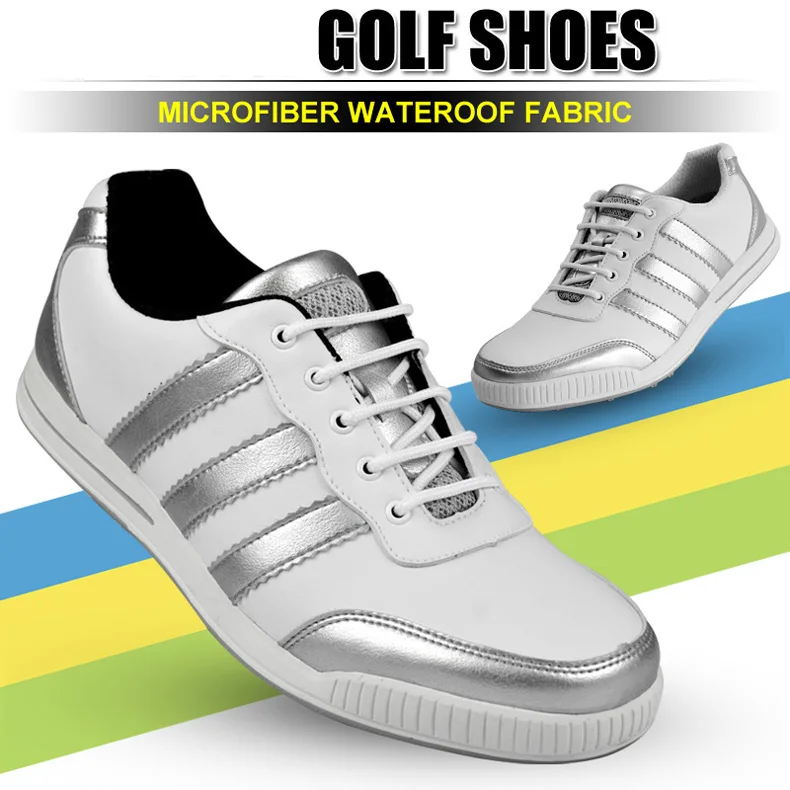 Мужская обувь для гольфа на мягкой подошве кожаная обувь для гольфа мужская Нескользящая спортивная обувь водонепроницаемые спортивные мужские кроссовки три бара