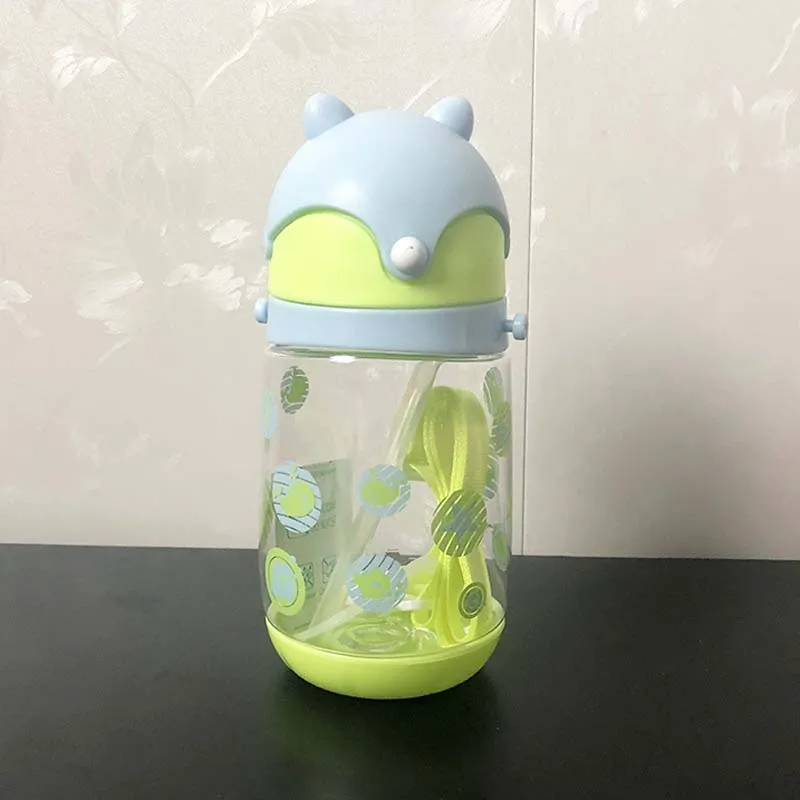 Лисий Кролик для детей новорожденных герметичная чашка тренировочная Питьевая чашка 300 мл Прямая поставка - Цвет: Green Strap