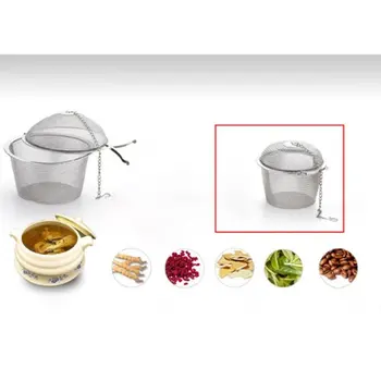 

PHFU wholesale 10PCS Tea Stainless Strainer Locking Tea Spice Mesh Herbal Ball Diam 6.5cm