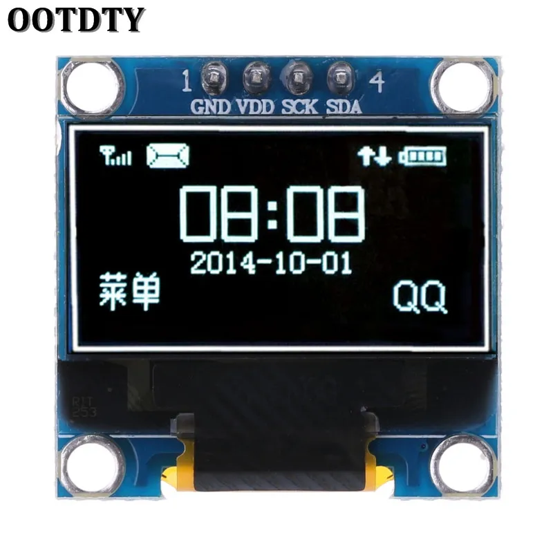 OOTDTY 0,98 дюймов OLED модуль белый Цвет 128X64 ЖК-дисплей Дисплей IIC модуль DIY для Arduino