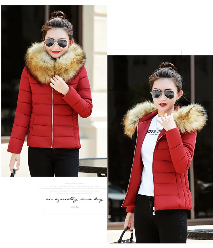 Top Fashion Limited Full Slim Cotton Jacket Heavy Hair Female Cotton-padded Coat Winter Coat Women