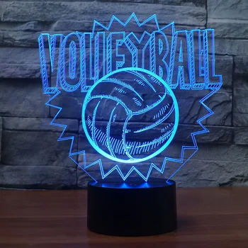 

Individual volleyball shape design 3d night light 7 Changing Colors Touch switch support USB