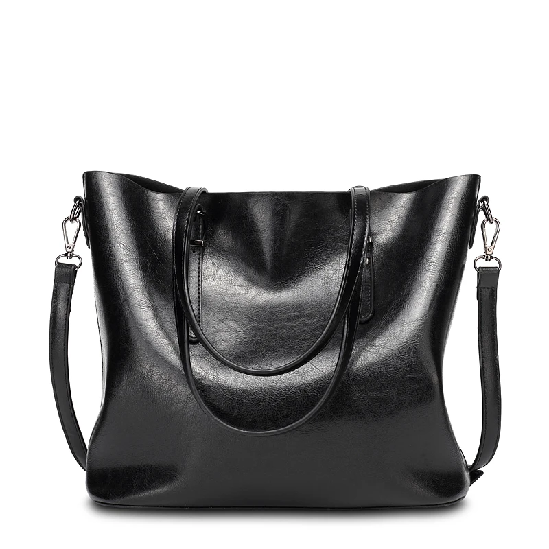 

Fashion Women Big Bag Handbags Genuine Leather Oil Wax Cowhide Handbags Lady Real Leather shoulder Messenger Bags