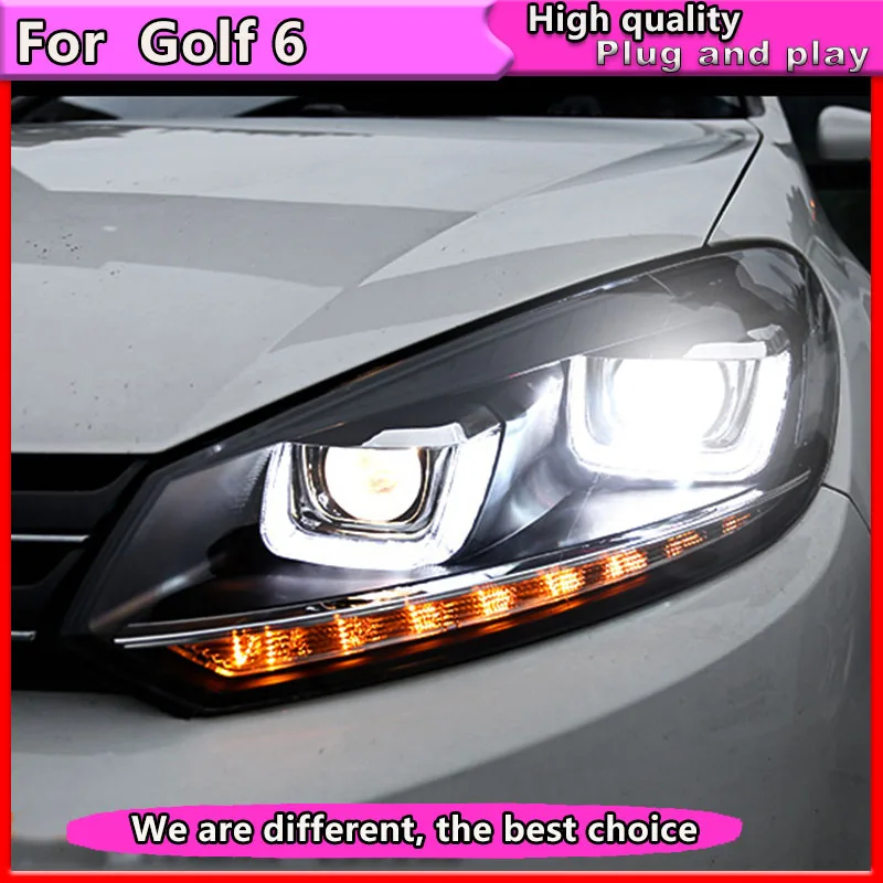 Автомобильный Стайлинг для VW Golf 6 2009 2013 светодиодный ная фара MK6 передняя лампа