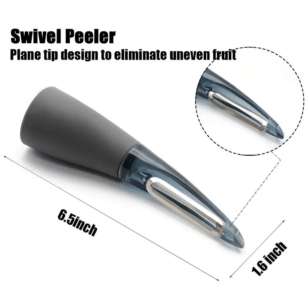 Slicer 5 Piece Set Stainless Steel Swivel Peeler for Vegetable Potato Pizza Wheel Cutter Pizza Server Kitchen Set