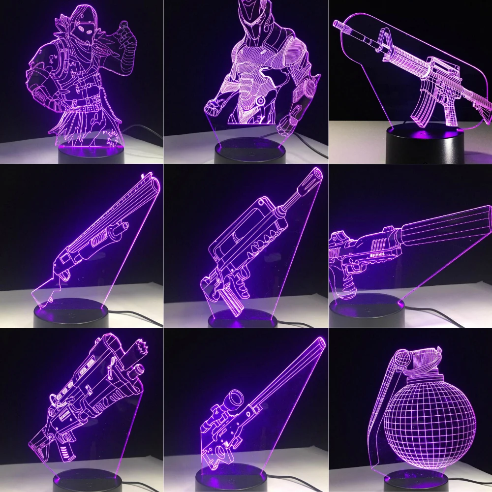  Game 3D LED Lamp 7 Colors Touch Switch Table Desk Light Lava Lamp Acrylic Illusion Room Atmosphere 