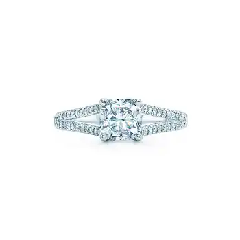 

1Ct Cushion Eminent Synthetic Diamonds Women Anniversary Ring AU585 White Gold Wedding Jewelry High Quality Guarantee