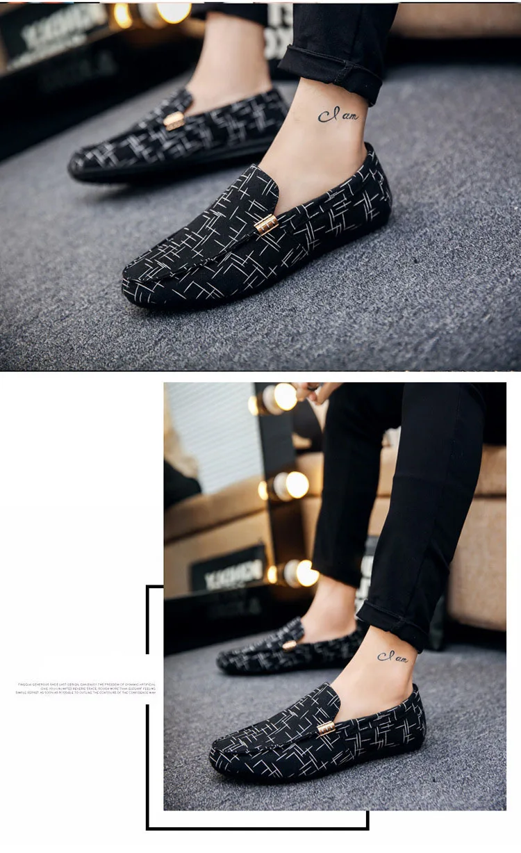 Men’s Loafers & Slip-Ons Casual Shoe Light Canvas Breathable Fashion ...