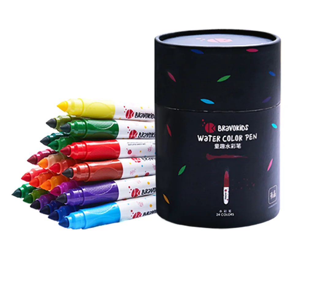 Xiaomi Bravokids 24 цвета моющиеся водные цветные ручки Яркие Цвета Рисование акварельные художественные маркеры школьные принадлежности