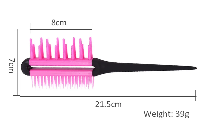 Двухсторонняя широкая зубная расческа для распутывания волос, три линии зубных щеток, расческа, пушистые локоны, волосы, хвост, Парикмахерская щетка