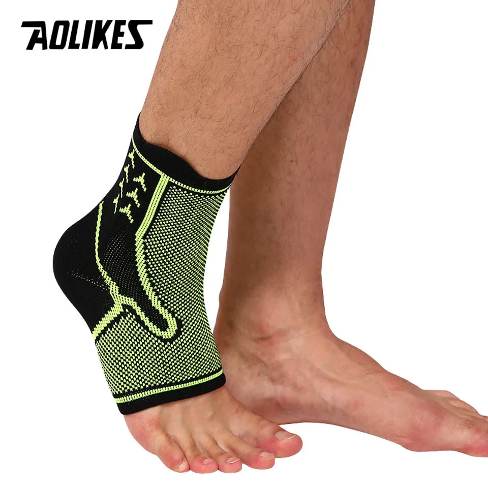 AOLIKES 1 шт. эластичный поддерживающий лодыжку фитнес компрессионный протектор лодыжки баскетбольный Теннисный Ремень спортивный бандажный коврик фиксатор лодыжки - Цвет: Green