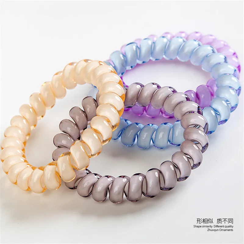 10 PCS الحلوى الألوان الهاتف خط 5 CM مرونة العصابات الشعر رباطات للنساء إكسسوارات الشعر الفتيات الأربطة المطاطية الشعر الحبال