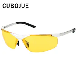 Cubojue бренд ночного вождения Солнцезащитные очки для женщин Для мужчин поляризационные с антибликовым покрытием alumium желтый Polaroid Защита от