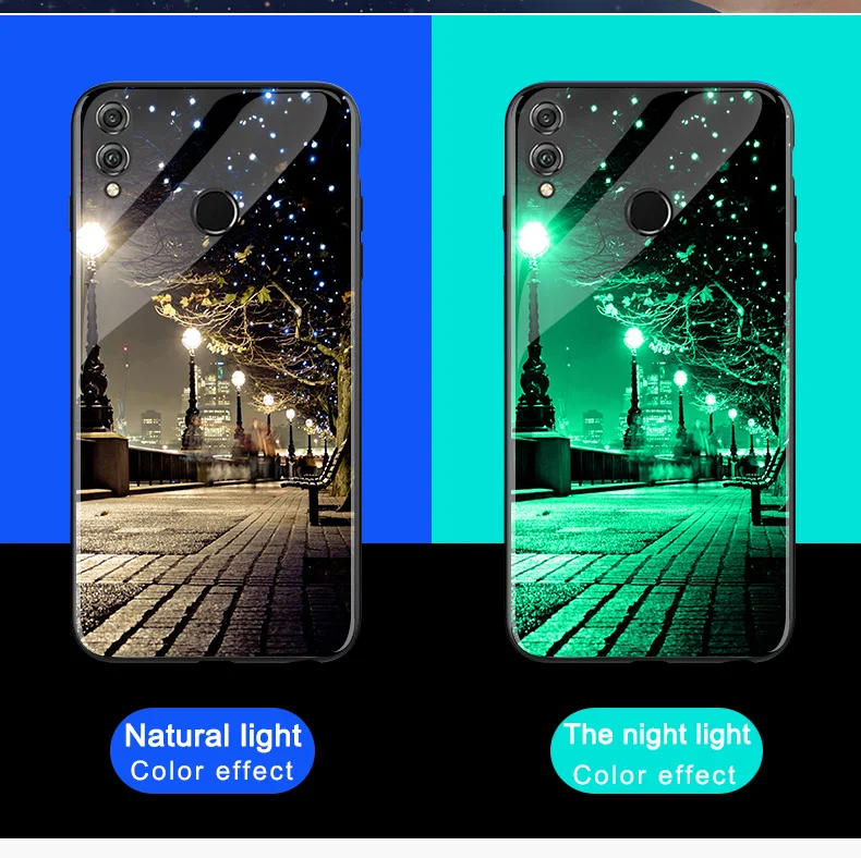 Светящийся чехол для телефона s для huawei P, умный FIG-LX1, светящийся стеклянный чехол для huawei Honor 7X 8X, чехол