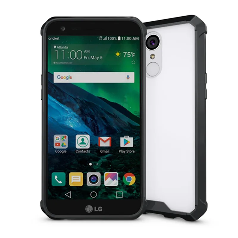 

Slim Hybrid Back Cover Transparent Housing Holster Air Cushion Frame Case Crystal Clear Shell For LG LV5 / K10 2017 US Version