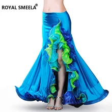 Женская одежда для танца живота, профессиональные длинные юбки с разрезом по бокам, юбки для танца живота, 6045