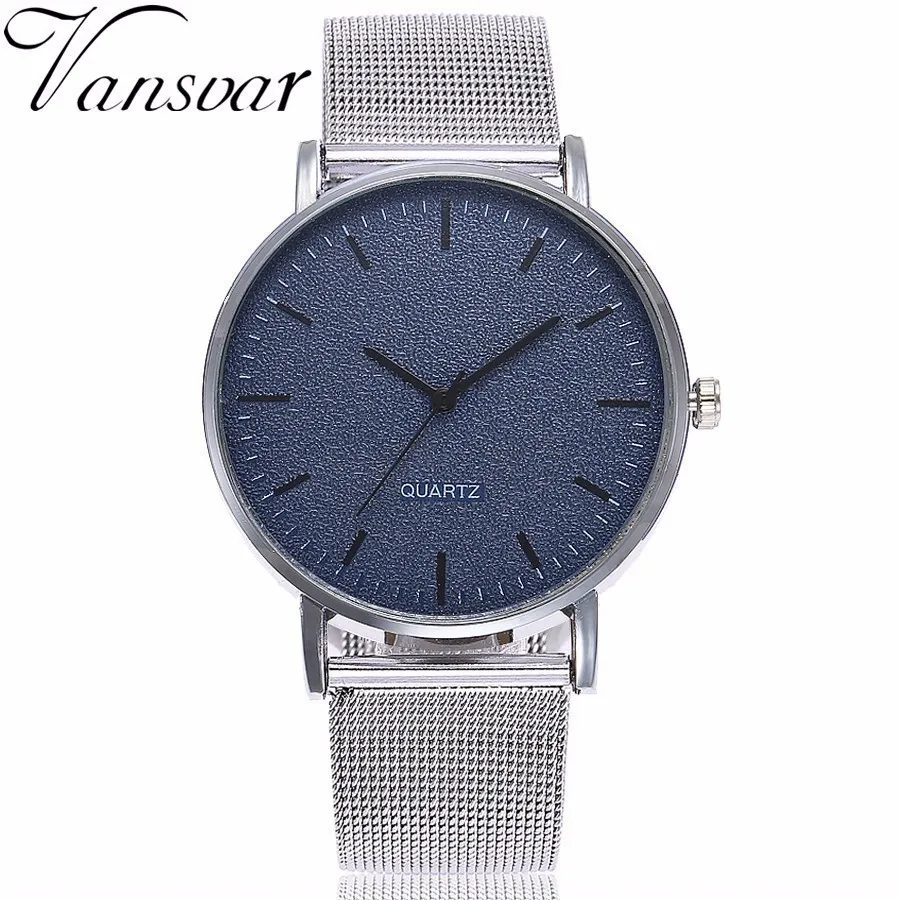 Drop Shipping Fashion Unisex Stainless Steel Quartz Analog Wrist Watches Women Men Casual Simple Gift Clock Relogio Feminino