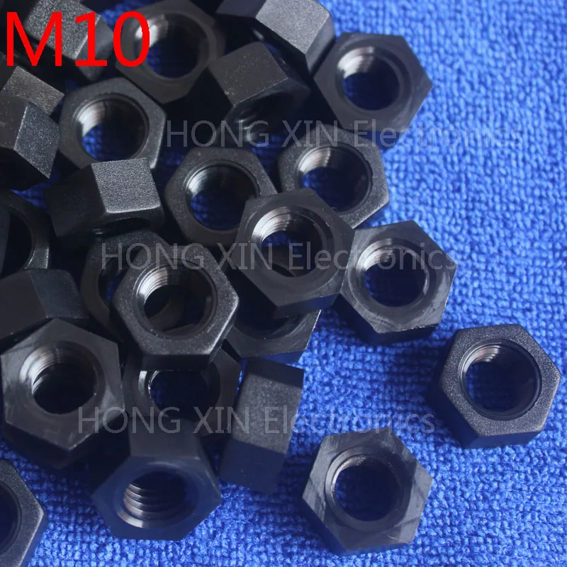 M10 1 pcs black nylon hex nut 10mm plastic nuts Meet RoSH standards