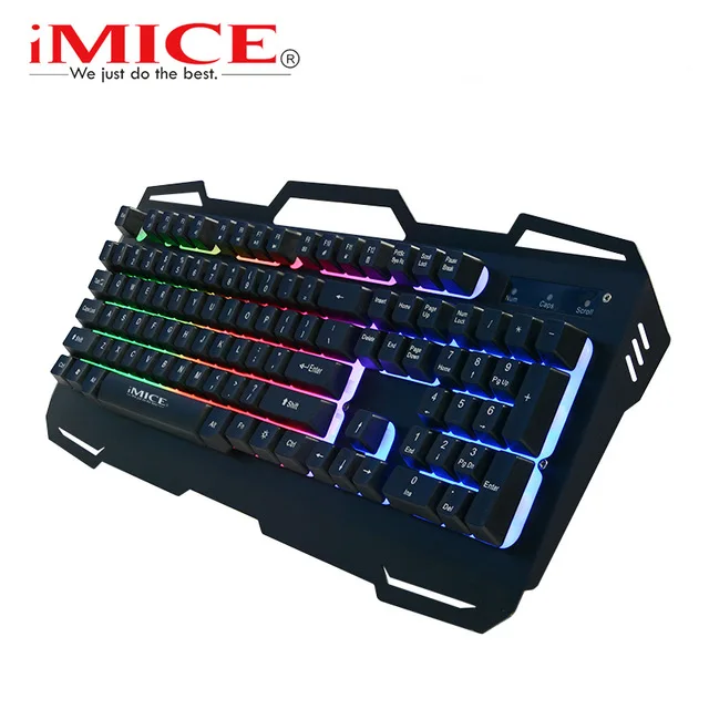 Wired USB gaming Keyboard 104 Keysbacklit keycaps Metal Panel Floating Backlit Keyboard Multimedia