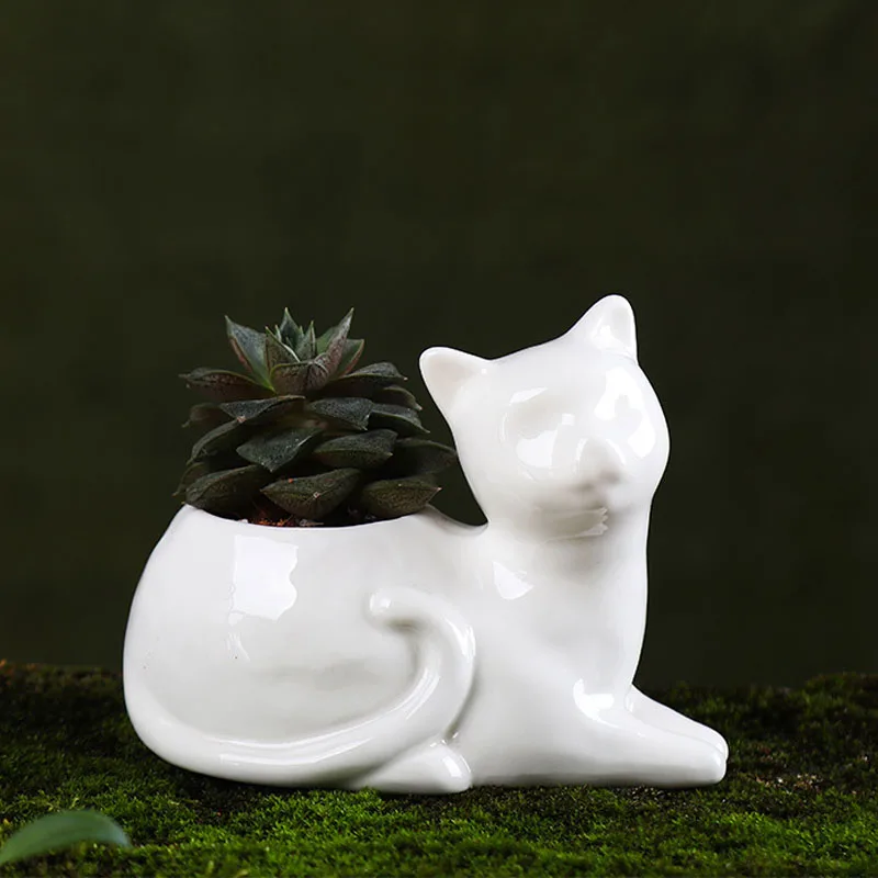 YeFine мультфильм Zakka кошка керамические цветочные горшки для мини сочные растения