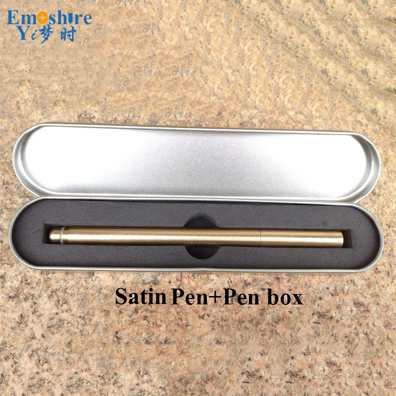 Emoshire Hand polished brass pen brass signature pen bamboo six hexagonal pen variety of optional iron box loaded large favorably (11)