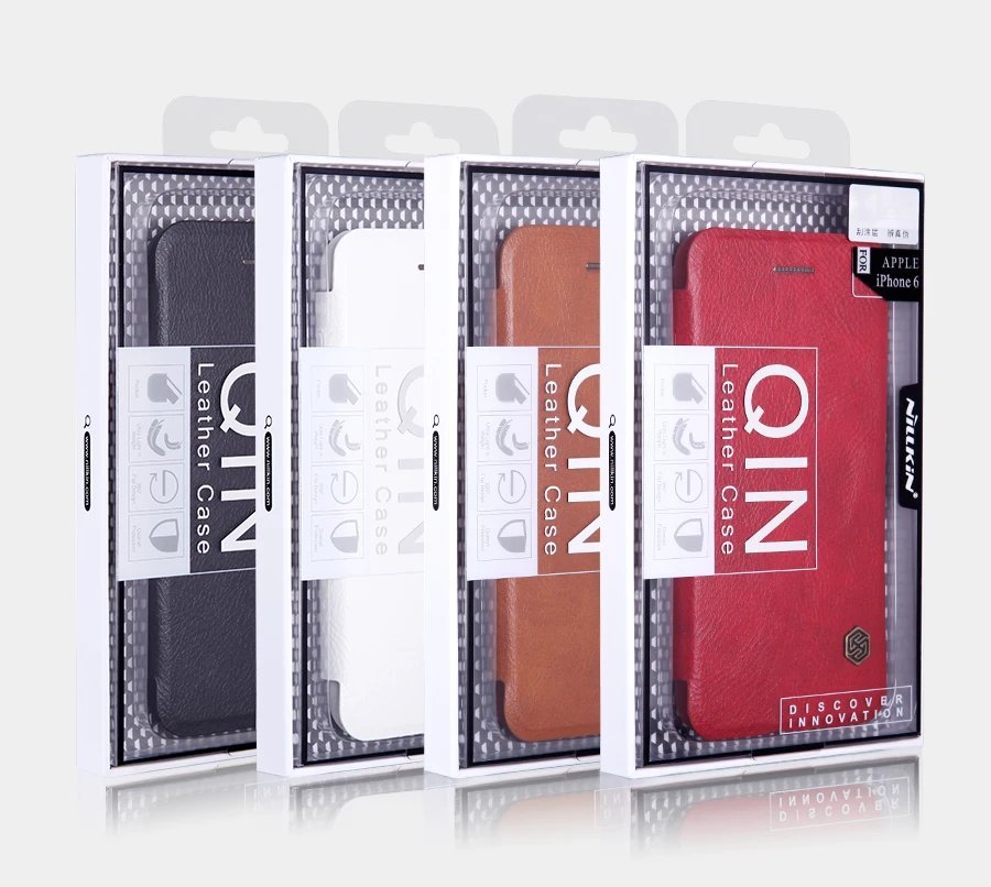 Nillkin для iPhone SE 5S/6s plus/7 8 plus/X XS/XR/XS Max кожаный флип-чехол с оригинальной розничной посылка Qin серии