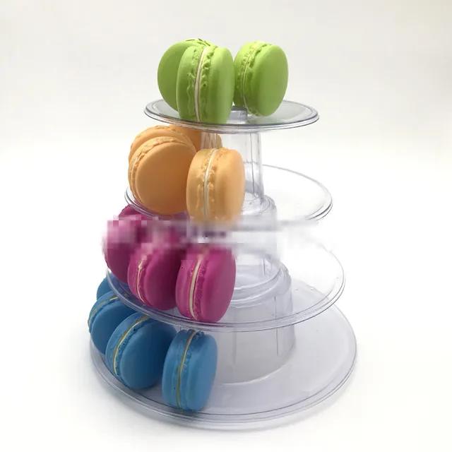 Multi Function Macarons Display Stand 4 Tier Round Macaron Tower