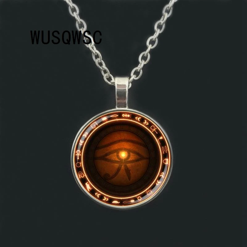 

WUSQWSC Silver The Eye of Horus necklace Runes of magic necklace evil eye jewelry