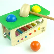 [Забавный] детский деревянный звук стук мяч ударный удар и падение Инструменты Молоток и стучать рулон скамья музыкальная игрушка детский подарок