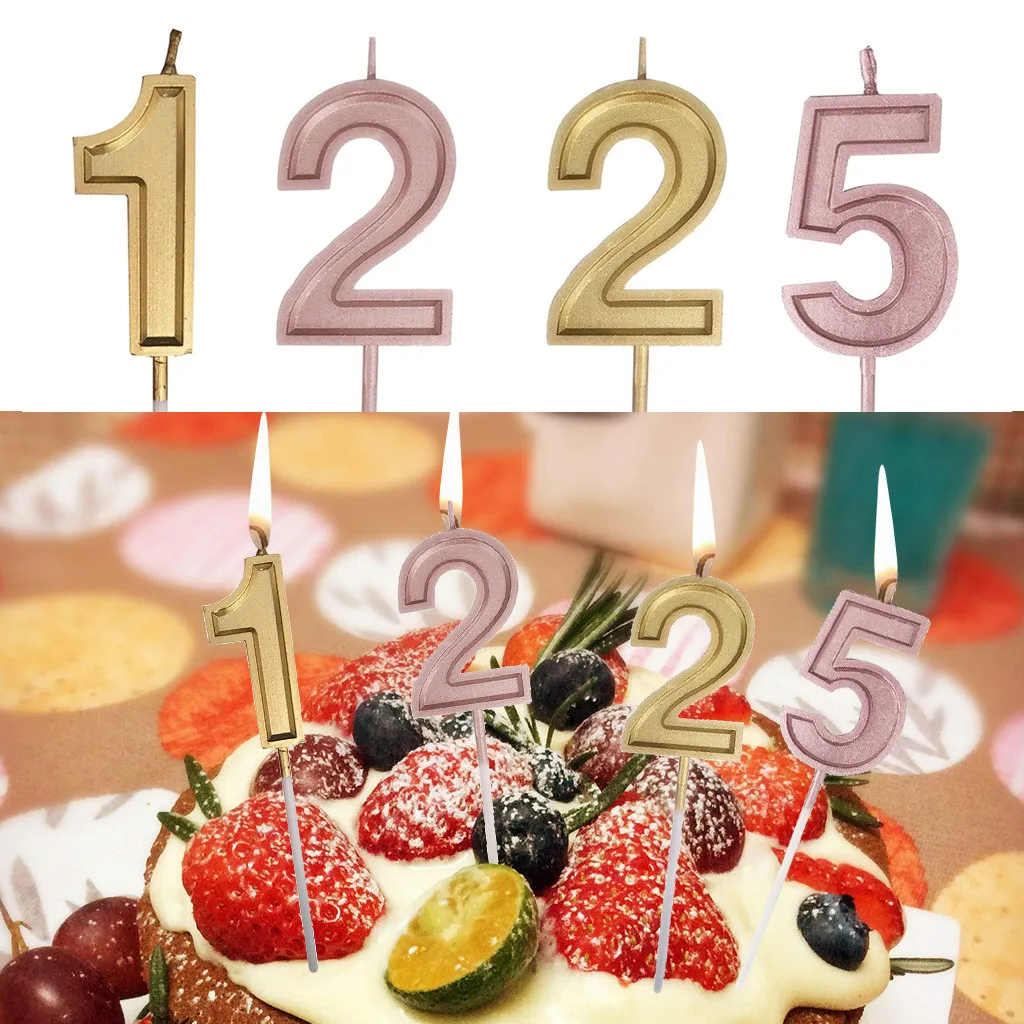 4 шт. свеча номер 1225 день рождения цифра свечи номер торт Декор для взрослых Дети партии velas decorativas свечи