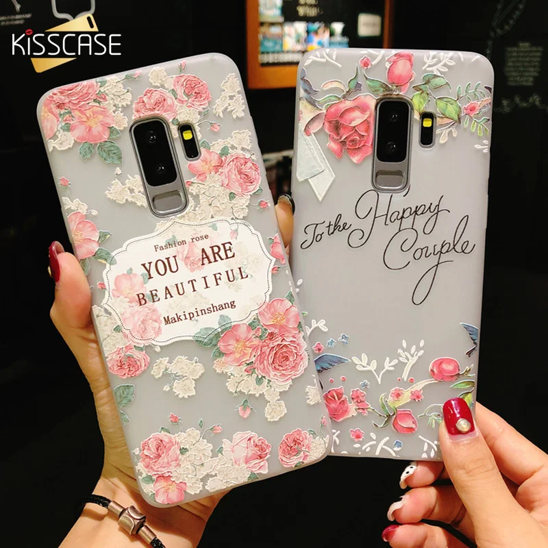KISSCASE 3D чехол для телефона с цветами Samsung Galaxy S7 Edge Note 9 A3 A5 A7 J3 J5 J7 2017 A8 2018 S9 S8 Plus мягкий