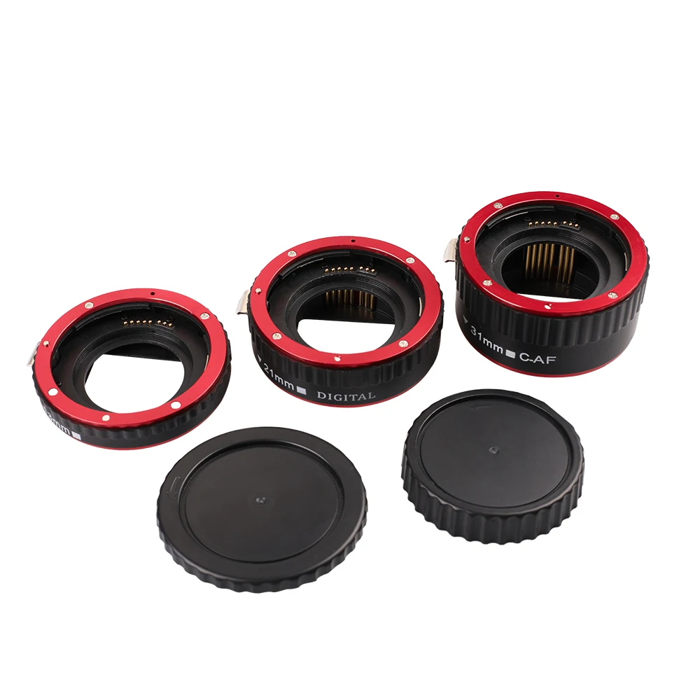 Kaliou 13mm 21mm 31mm Auto Focus Macro Extension Tube Set for Canon EF EF-S Lens Canon 700d t5i 7d 5d Black Red Silver color