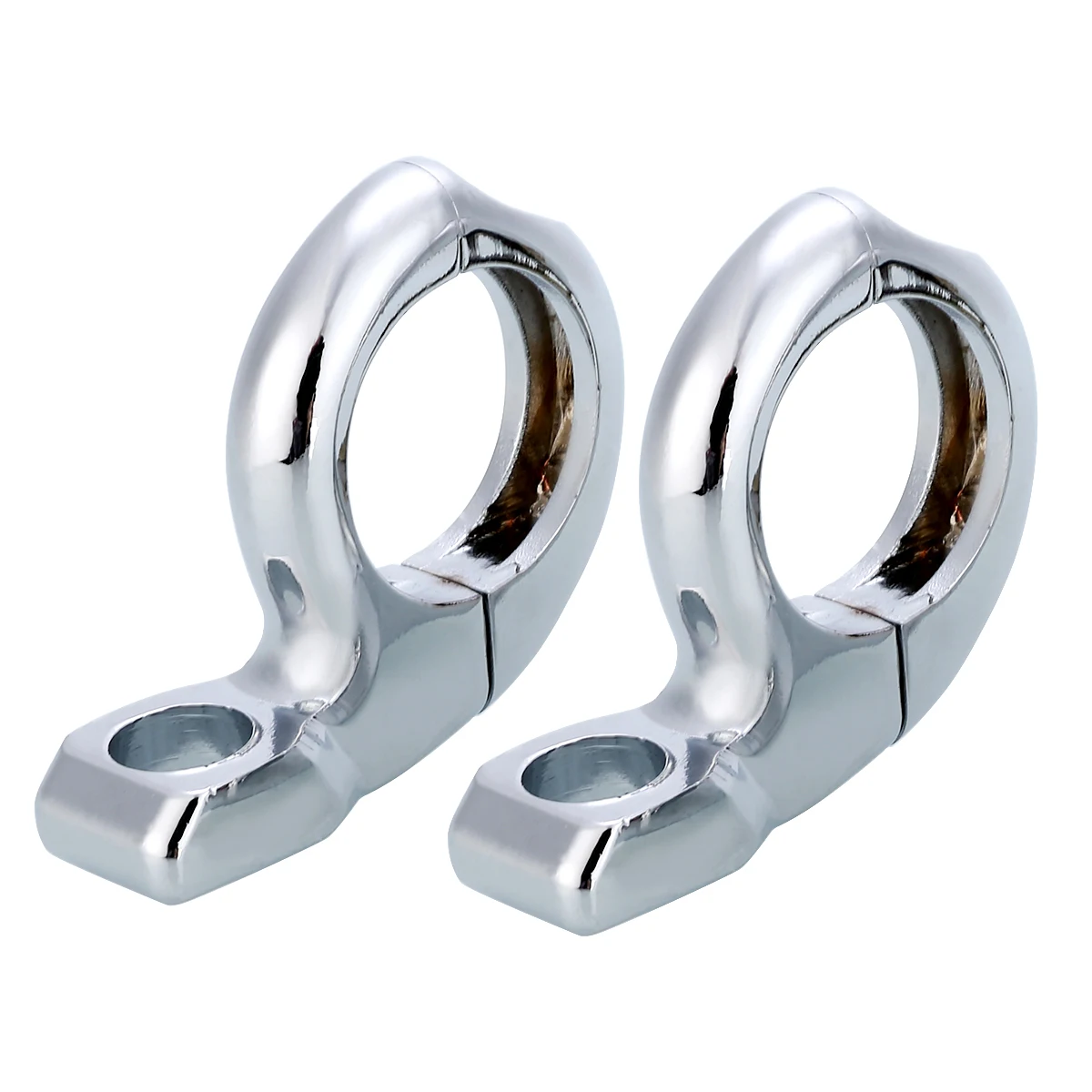 Mayitr 1Pair 1" Handlebar Motorcycle Turn Signal Light/Mirror Adapter Clamp Chrome Mount High Quality Silver 5.4cm*4.5cm