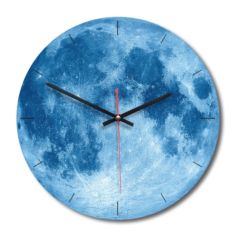 

Circular Wall Clock Home Decoration Accessories Creative Abstract Moon Living Room Acrylic Vintage Nordic Clocks
