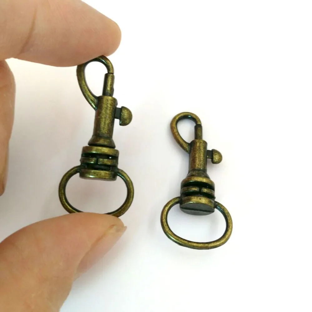 Wholesale 50pcs Small Antique Brass Alloy Swivel Clasps Snap Key Hooks