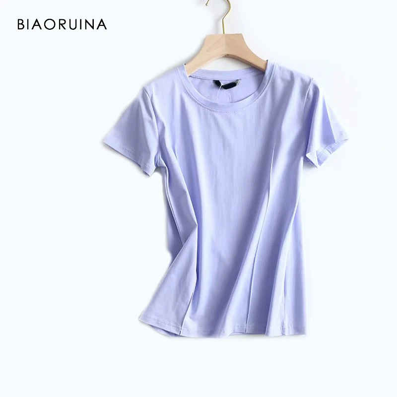 BIAORUINA النساء عارضة القطن تي شيرت المرأة الأساسية تيز قصيرة الأكمام الإناث كل مباراة اليومي تي شيرت السيدات الصلبة تيز قمم BIAORUINA النساء عارضة القطن تي شيرت المرأة الأساسية تيز قصيرة الأكمام الإناث كل مباراة اليومي تي شيرت السيدات الصلبة تيز قمم