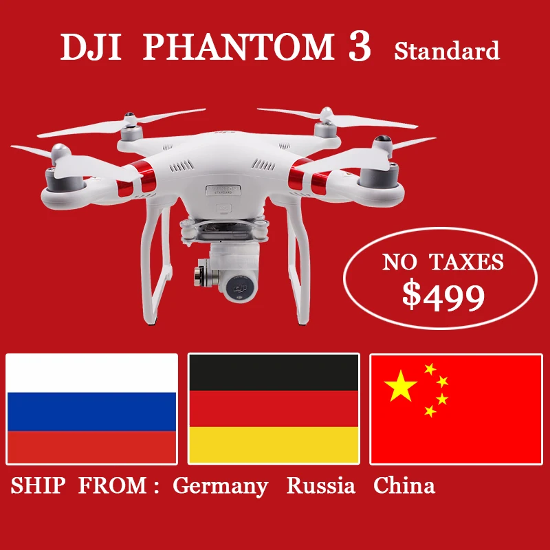 DJI Phantom 3 Standard 6ch Blushless RTF Drone With 2.7K HD Camera Gimbal FPV Drone NO TAXES VS DJI PHANTOM 3 Professional