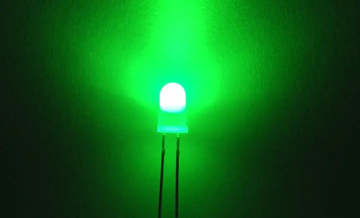 1000pcs 5mm Diffused Green LED Diode DIP Round Wide Angle Through Hole ...