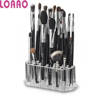 

LOAAO crystal box make up brushes holder Acrylic box case home cosmetic storage box makeup brush organizer box 26 holes
