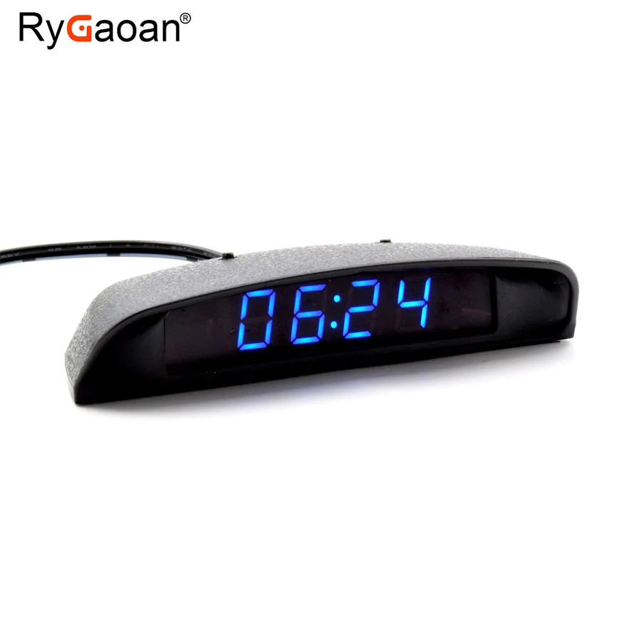 

RyGaoan Classic Car Clock Interior 3 In 1 Digital Thermometer and Voltage Monitor LCD Display Input DC 12V