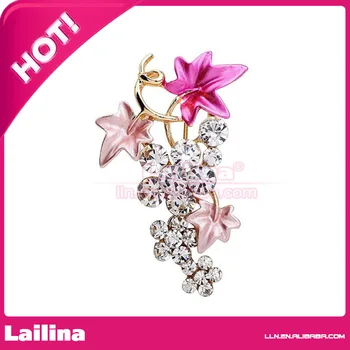 

Fruit Grape Crystal Rhinestone Bin Brooch
