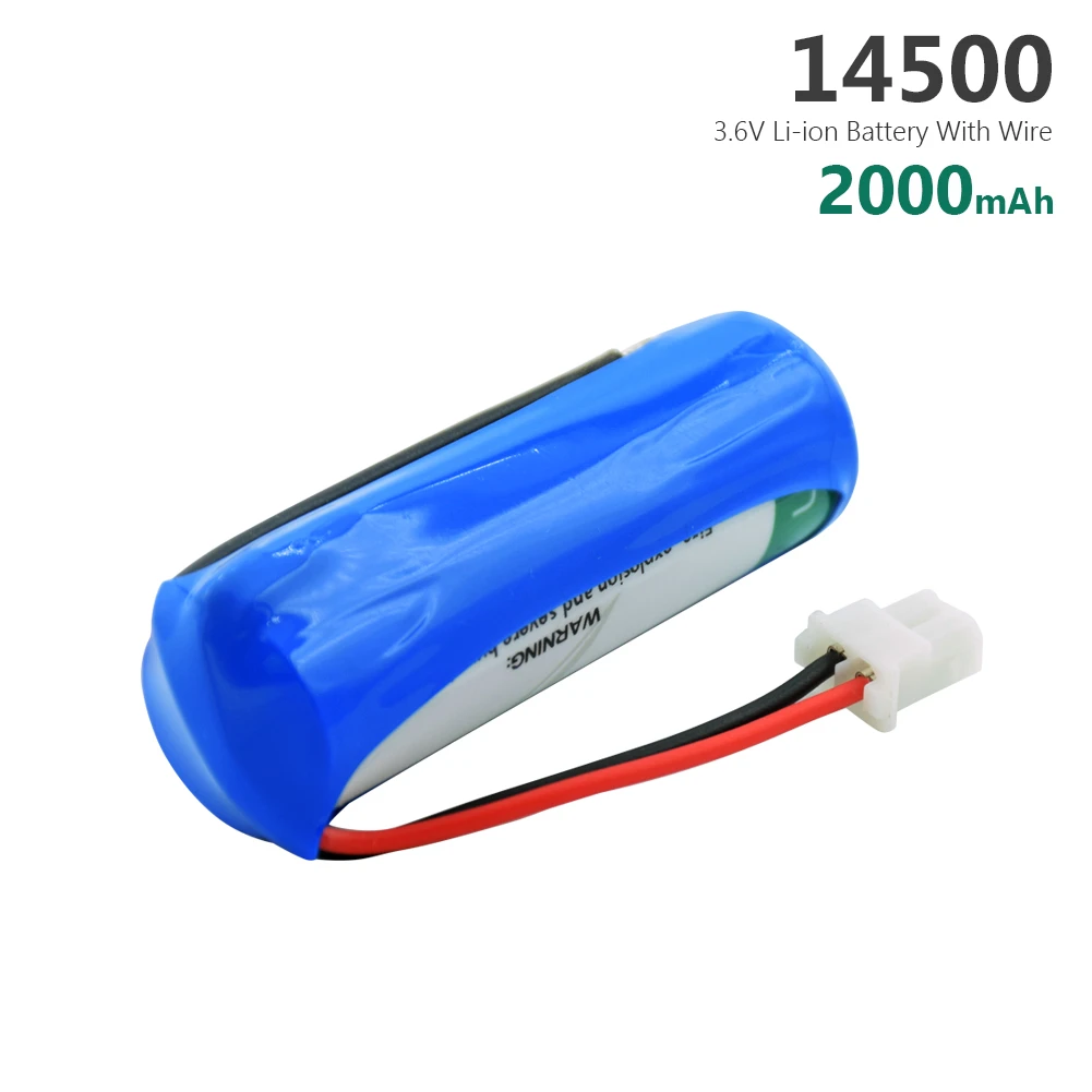 2 шт. LS14500 ER14505 AA 3,6 V 2000mAh литиевая батарея для оборудования, запасная универсальная литиевая батарея с разъемом