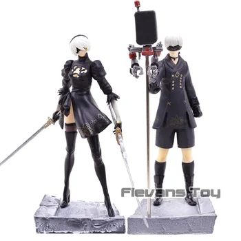 

NieR Automata YoRHa No.2 Type B 2B / No.9 Type S 9S PVC Figure Collectible Model Toy Big Size 24cm/28cm