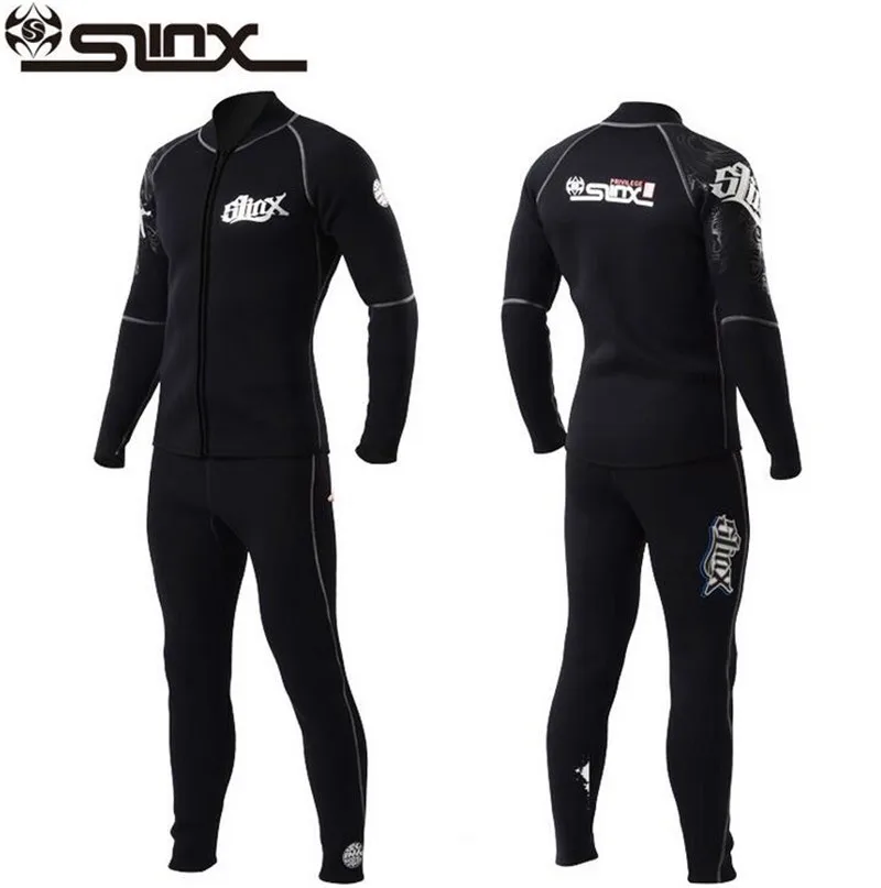 SLINX 3mm Neoprene Winter Wetsuit Jacket Men Rash Guard Scuba Diving SwimwearKite Surfing Snorkeling Swimsuit Tops & T-Shirt